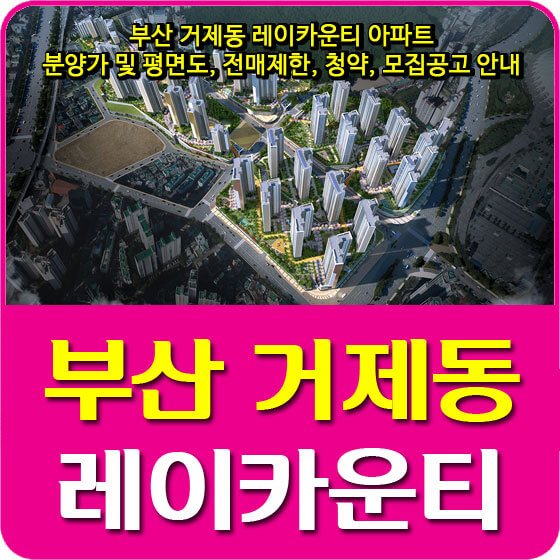 부산 거제동 레이카운티 아파트 분양가 및 평면도, 전매제한, 청약, 모집공고 안내