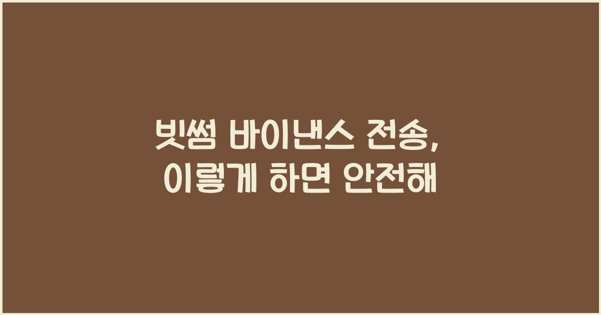 빗썸 바이낸스 전송