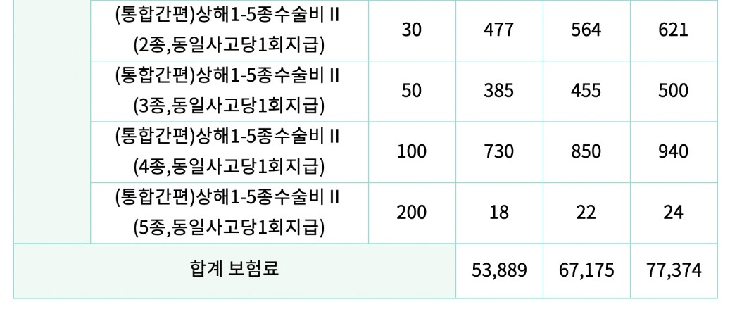 가입예시 및 보험료