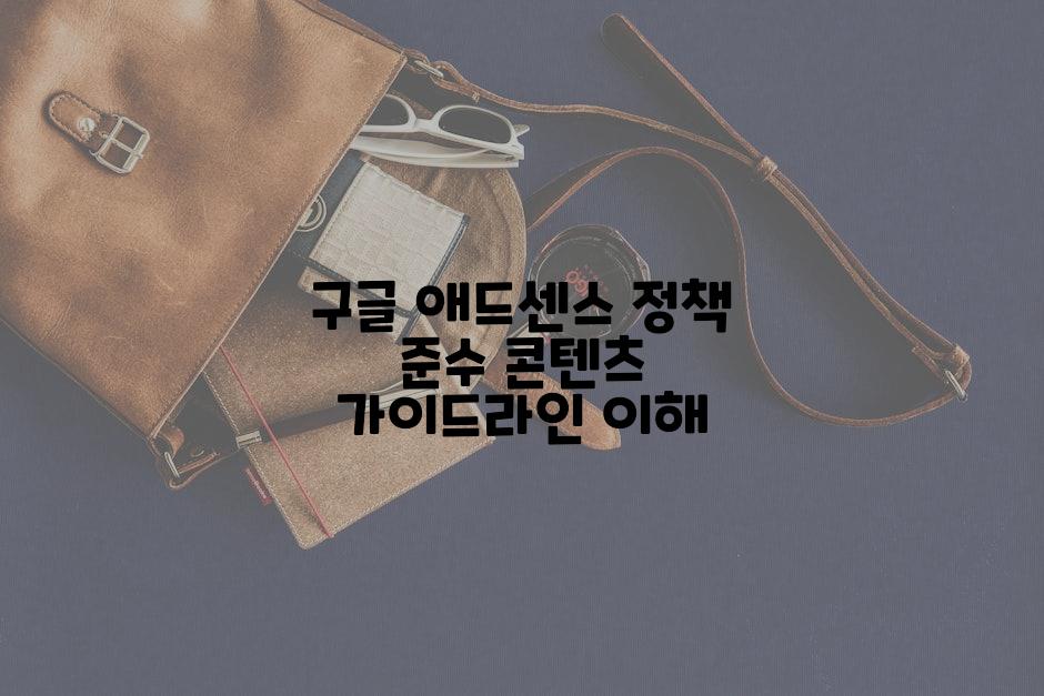 구글 애드센스 정책 준수 콘텐츠 가이드라인 이해