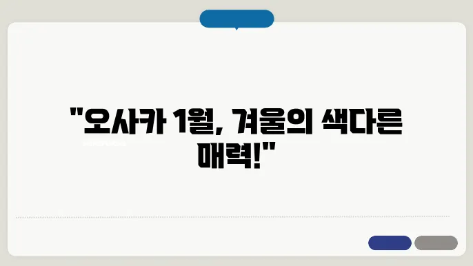 오사카 1월 날씨