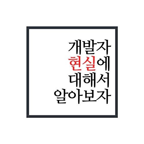  개발자 현실에 대해서 알아보자(가장 정확함)