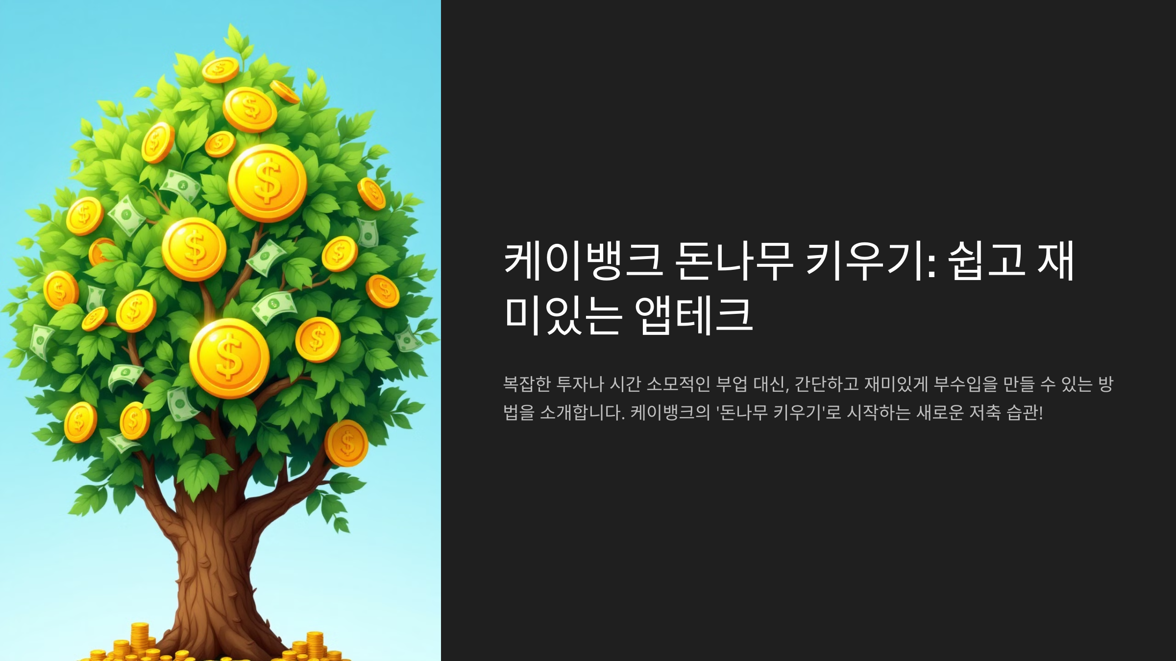 케이뱅크 돈나무 키우기: 쉽고 재미있는 앱테크