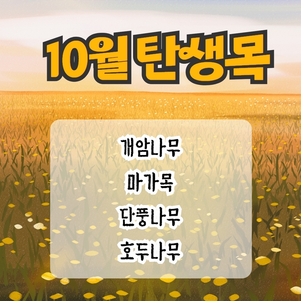  10월 탄생목 - 개암나무, 마가목, 단풍나무, 호두나무