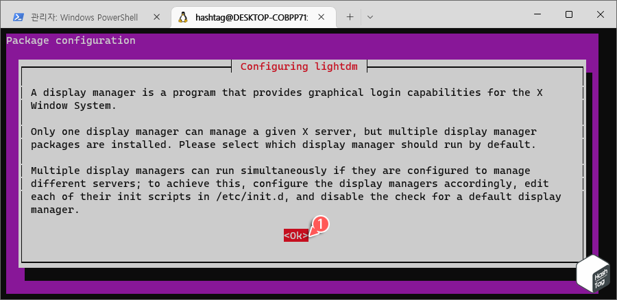 디스플레이 매니저 선택 메시지