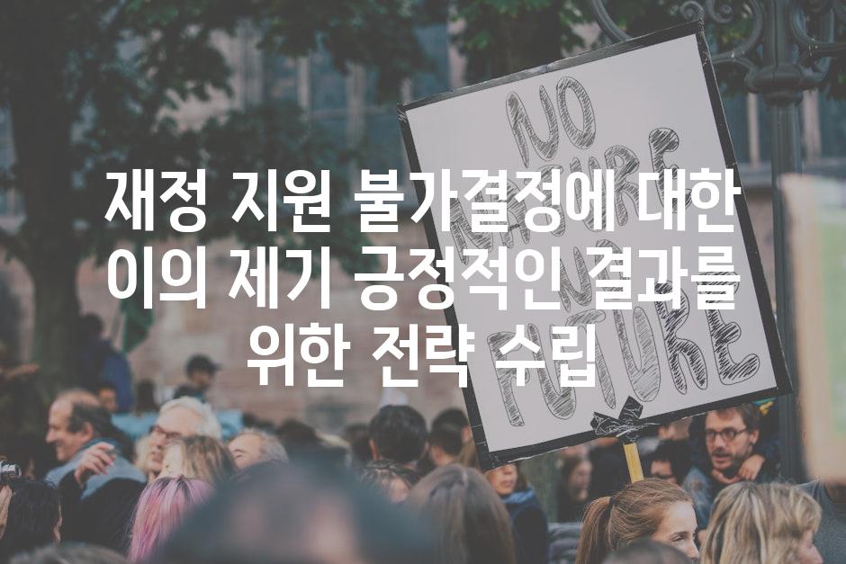 재정 지원 불가결정에 대한 이의 제기 긍정적인 결과를 위한 전략 수립