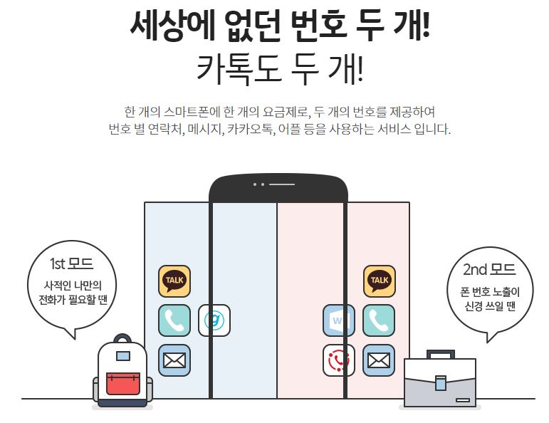  KT투폰서비스 1개 핸드폰으로 2개 번호 카톡도 2개(단점 포함)