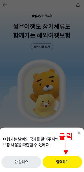카카오페이 해외여행보험 가입순서 3