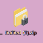 암호화 된 압축파일에 잠금장치가 표시된 파일.