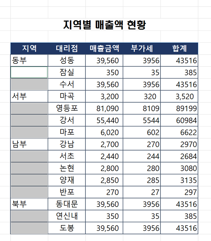 빈셀만 골라서 선택