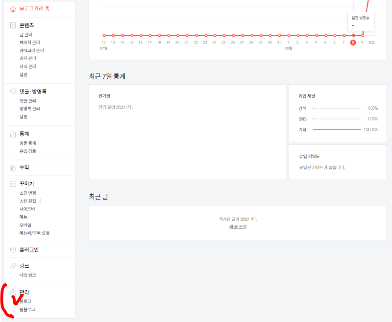티스토리 블로그 관리