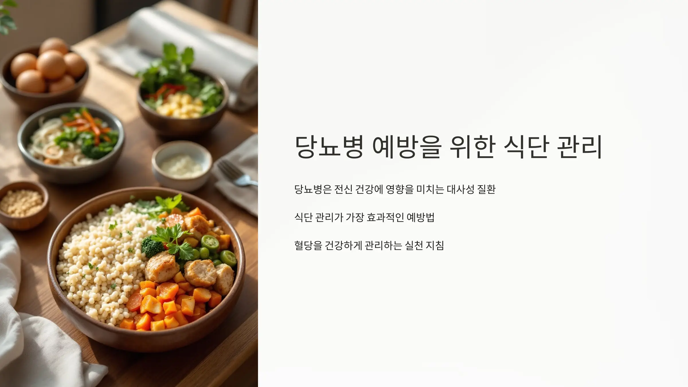당뇨병 예방을 위한 식단 가이드