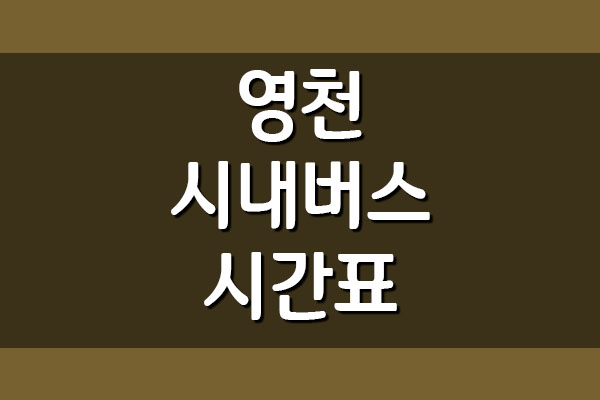  영천 시내버스 시간표 및 요금표