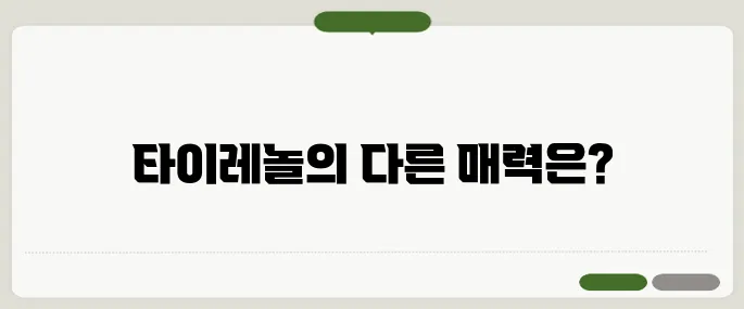 타이레놀 효능 감기약 그 이상을 원한다면