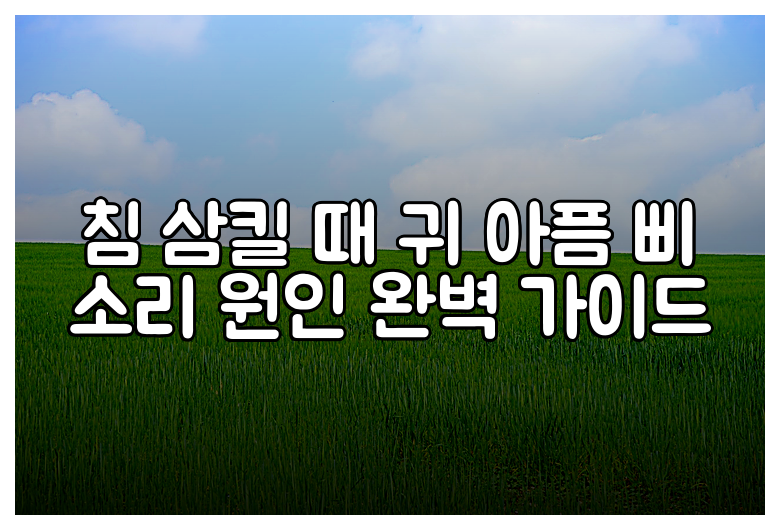 침 삼킬 때 귀 아픔 삐 소리 원인 완벽 가이드