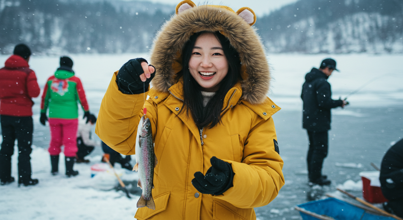 송어를 잡는 사람