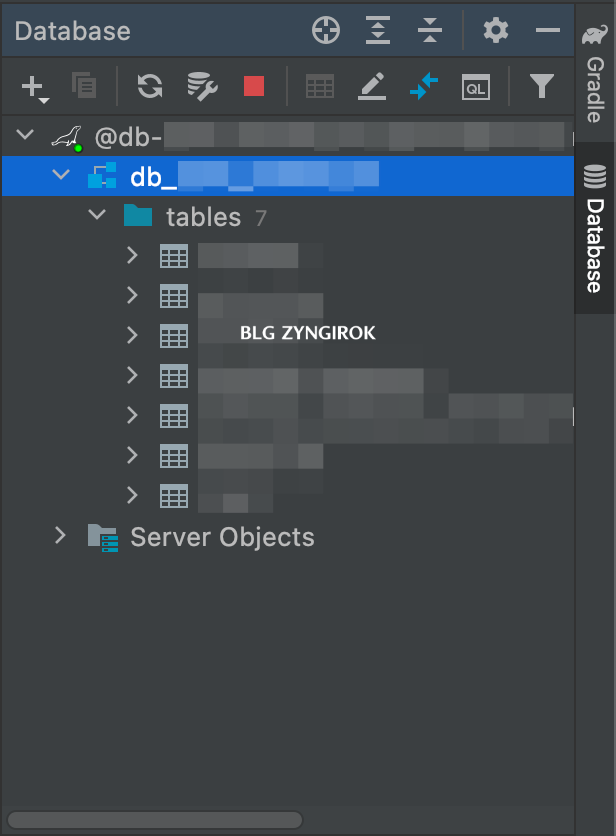 DB-리스트-모습이다.-테이블을-갖고있는-데이터베이스가-선택된-모습이다.