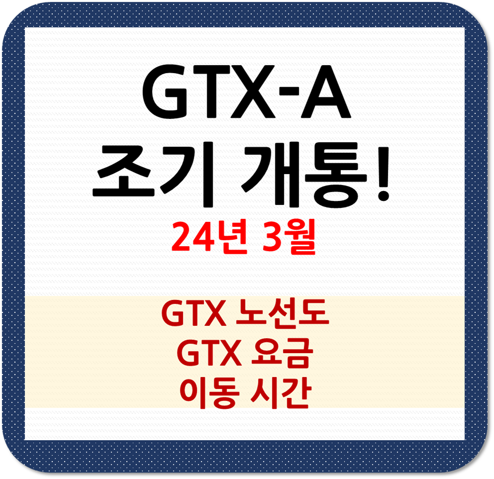 GTX-A 노선 2024년 3월 조기 개통