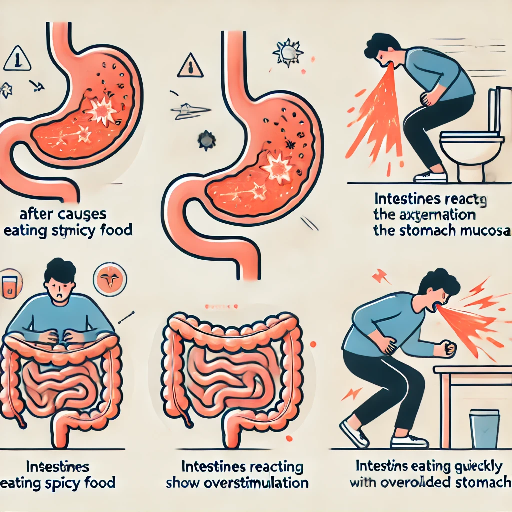매운 음식을 먹고 배탈이 나는 이유와 예방법 - 2. 매운 음식으로 인한 배탈의 주요 원인