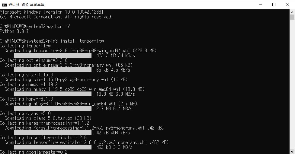 TensorFlow 설치하여 사용하기 (Python, Jupyter notebook)