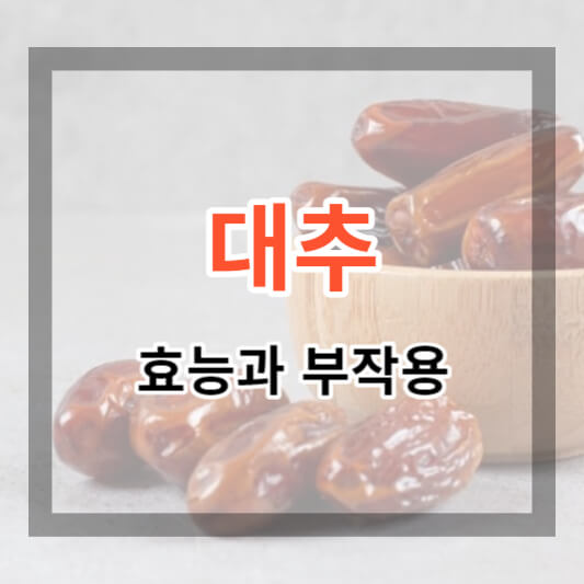  대추 효능 및 부작용 알고 건강하고 맛있게 먹기