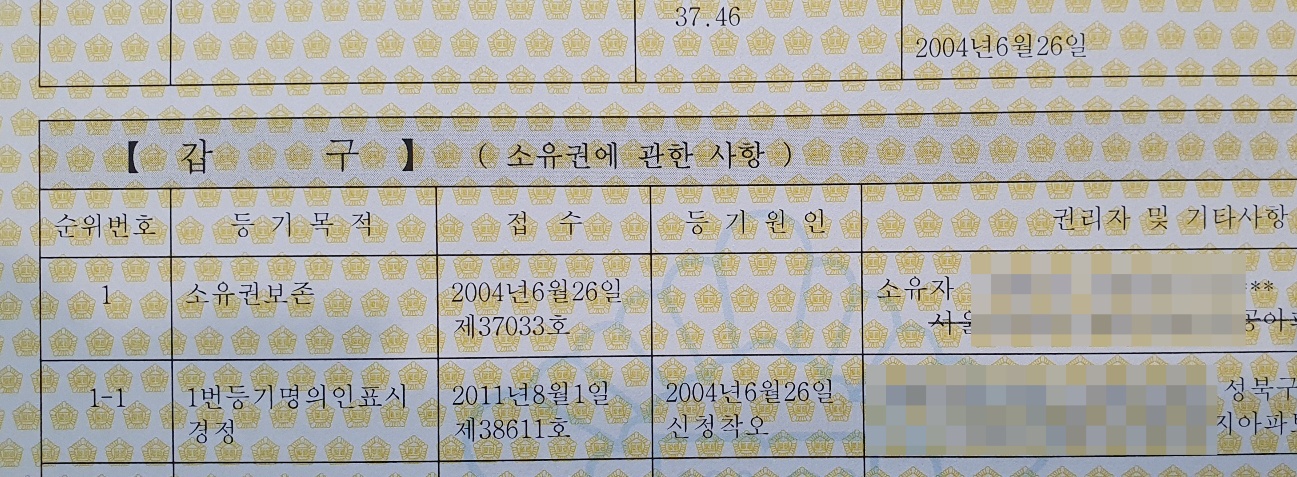 등기부등본 갑구