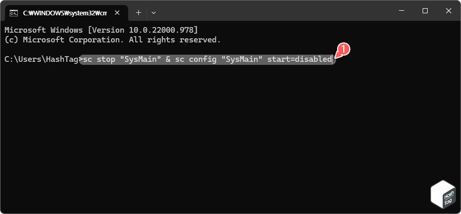명령어 기반 Superfetc 중지 및 비활성