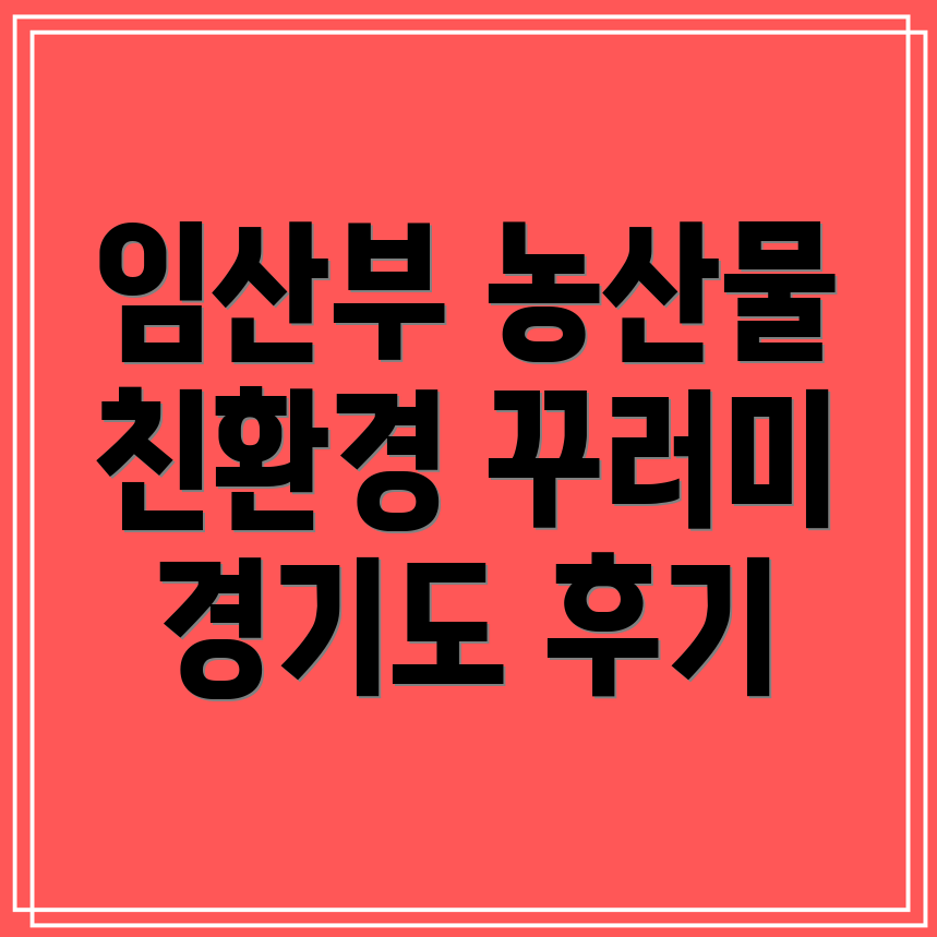 임산부를 위한 친환경 농산물 꾸러미 신청법 4가지 및 경기도 지원 후기