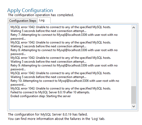  MySQL Error 1042 Unable To Connect To Any Of The Specified MySQL Hosts