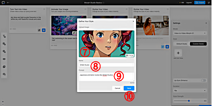 비디오 스타일 커스터마이징 완료 │Morph Studio