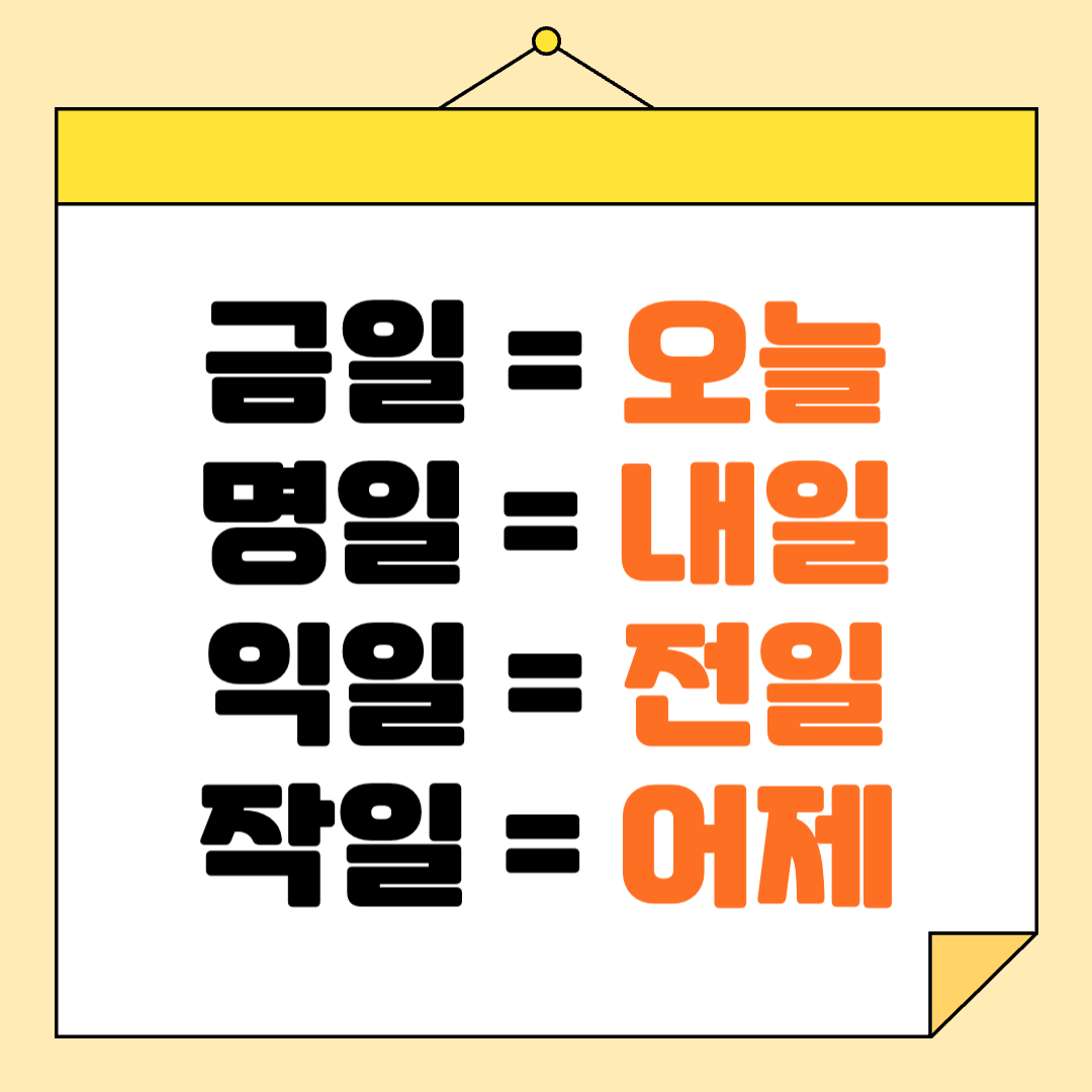 금일 명일 익일 작일 뜻 알아보기