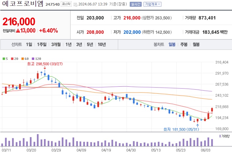 에코프로비엠 주가