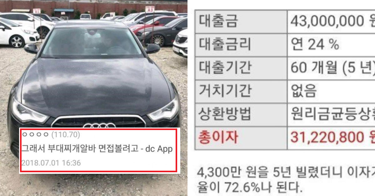  돈 없는 20살이 4금융에서 4000만원 빌려서 아우디 A5출고한 후기