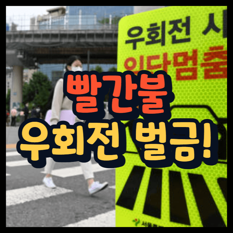  빨간불 우회전 단속 모르면 6만원 벌금!