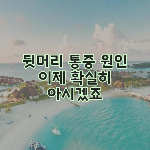 뒷머리 통증 원인 이제 확실히 아시겠죠