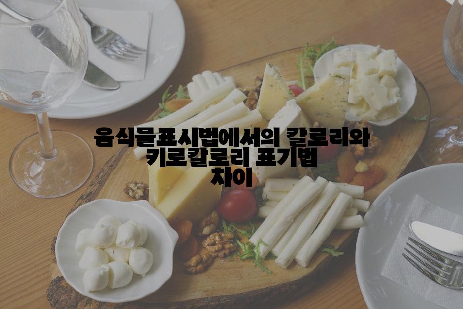음식물표시법에서의 칼로리와 키로칼로리 표기법 차이