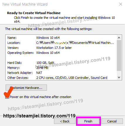 Ready to Create Virtual Machine