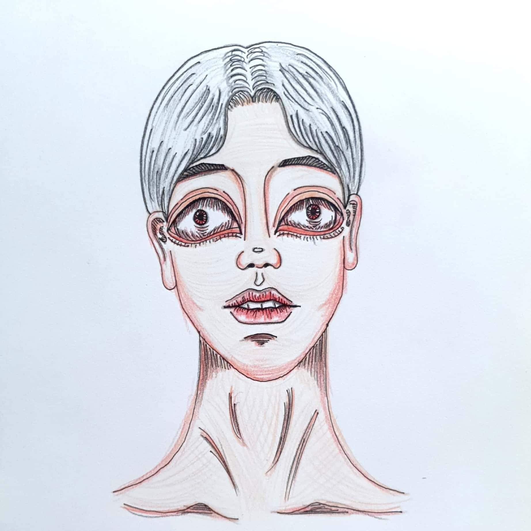  Eye Contact 눈 마주침 / 일러스트 그림 드로잉 / 인물화 그리기