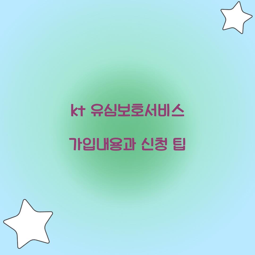 kt 유심보호서비스 가입내용