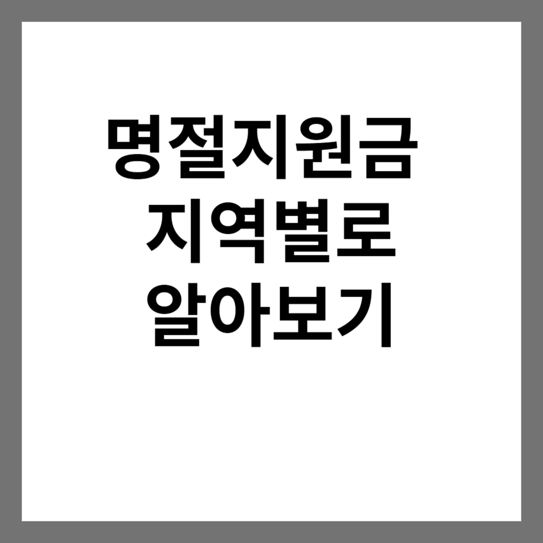 명절지원금 확인