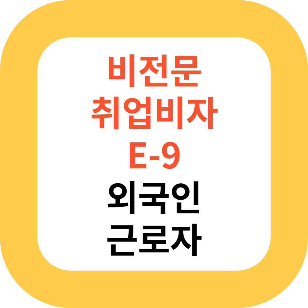 비전문 취업비자 E-9 외국인 근로자