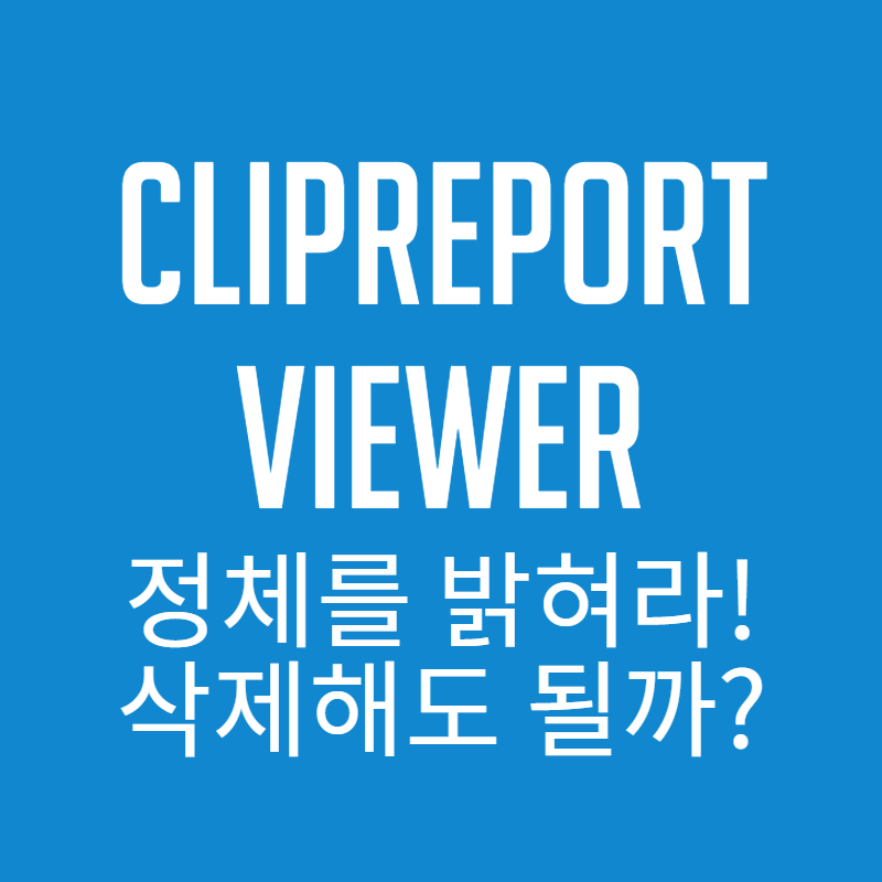  CLIPREPORT VIEWER의 정체는? 삭제해도 될까?