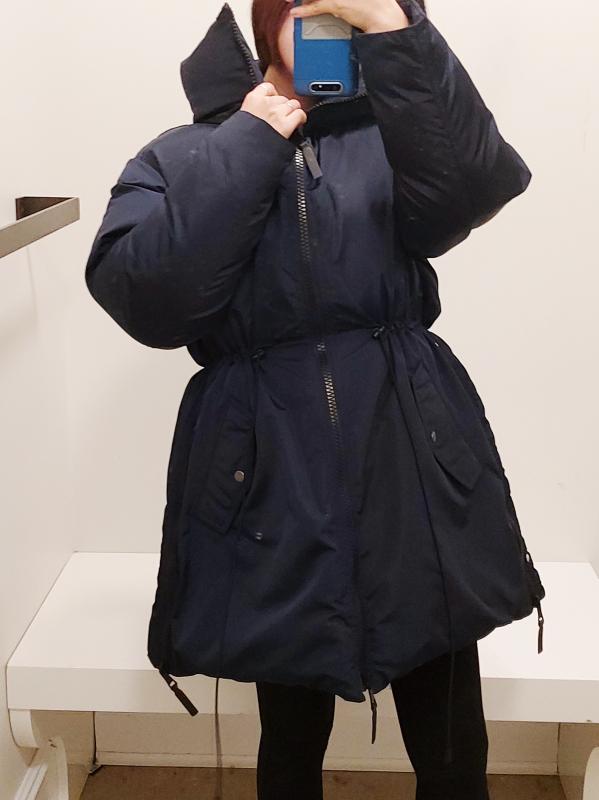 클럽모나코 여성 허리 스트링 사이드 지퍼 패딩 점퍼