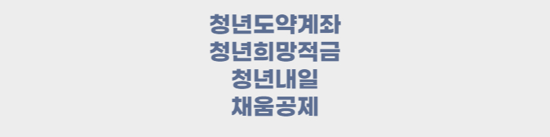 청년도약계좌&#44; 청년희망적금&#44; 청년내일채움공제