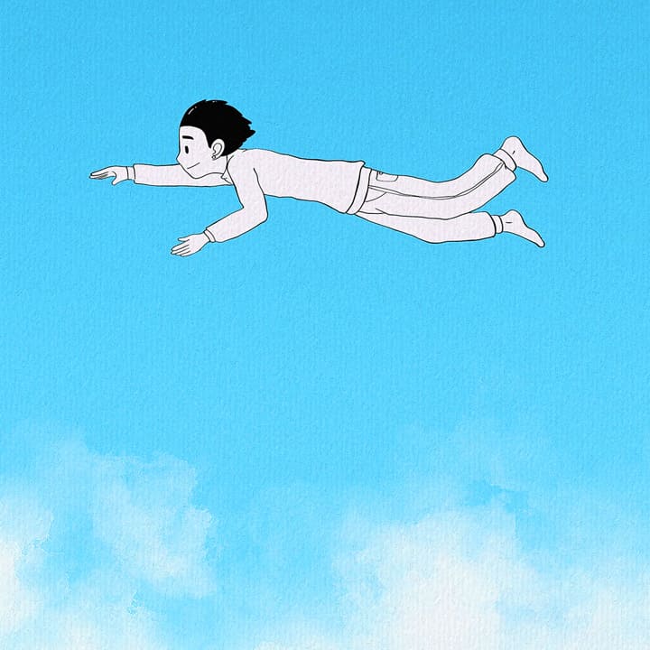 소년이-푸른-하늘을-날고-있는-일러스트-이미지