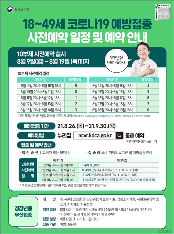 코로나백신접종예약 안내서 이미지