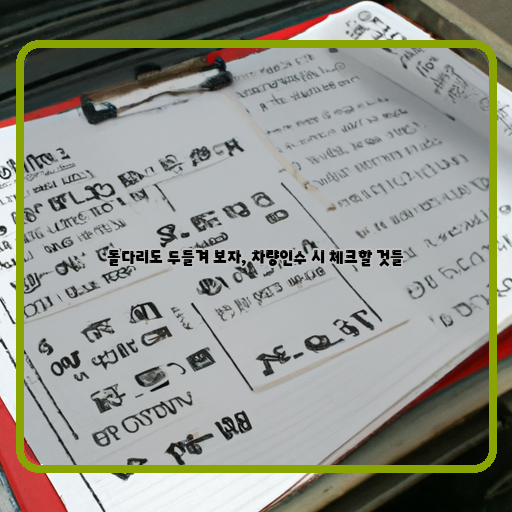  차량인수 전 꼭 확인해야 할 체크리스트