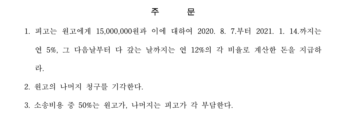 상간소송 불륜소송 위자료 판결문이 3