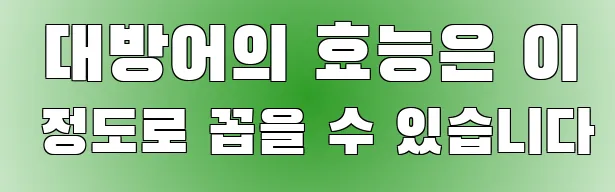  대방어의 효능은 이 정도로 꼽을 수 있습니다
