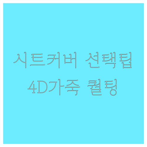 4D 가죽 시트커버부터 다이아 퀄팅까